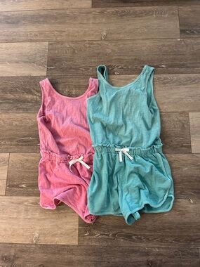 Cat & Jack Sleeveless Romper Set in Pink and Teal